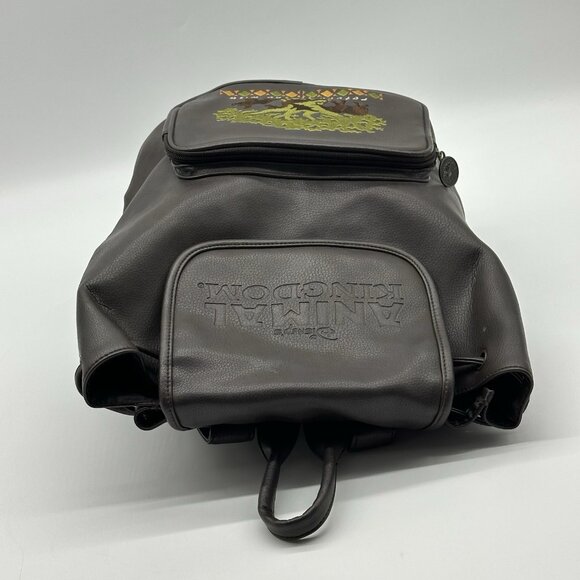 VTG Disney World Animal Kingdom Bag Brown Faux Leather Embroidered Tree Of Life - Picture 5 of 16